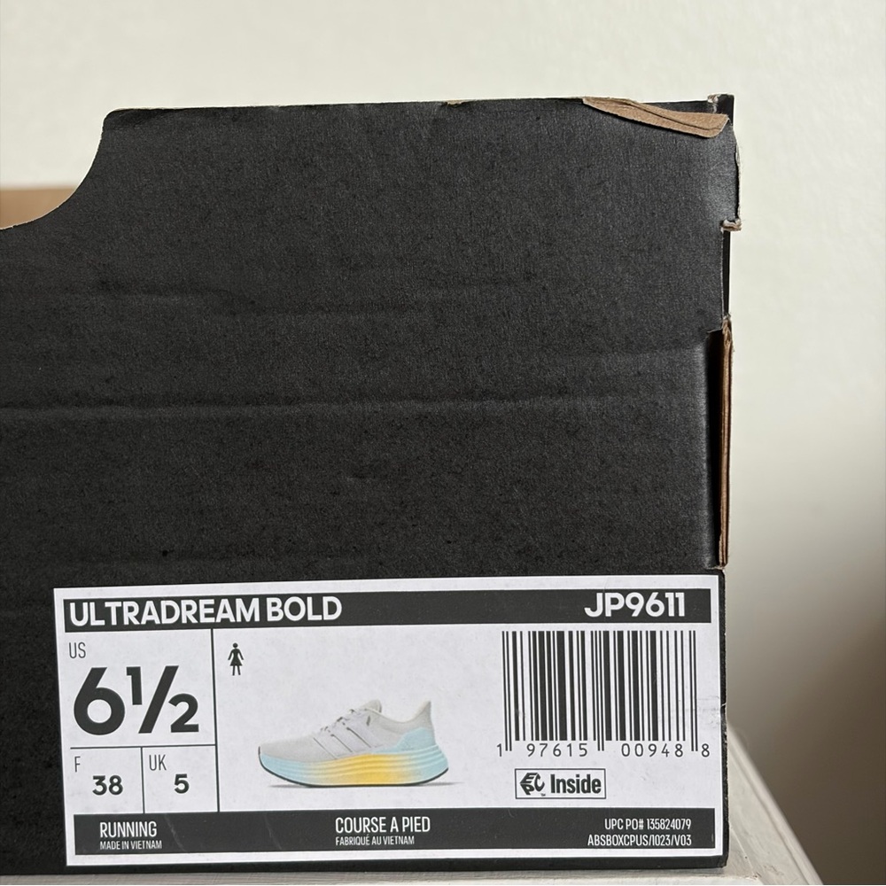 Adidas Ultradream Bold Running Shoes - Cloud White/Yellow Gradient - Women's 6.5 - Picture 13 of 14